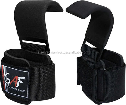 GAF Fitness Gym Metal Lifting Hooks Best Power Neoprene Hook for Men Women Steel Pull up Bar Support Gym Straps Hooks